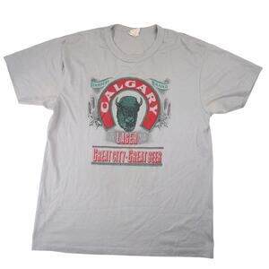 Vintage 90s Calgary Lager Beer Graphic T Shirt